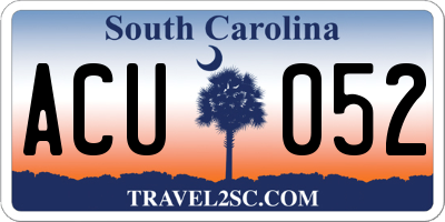 SC license plate ACU052