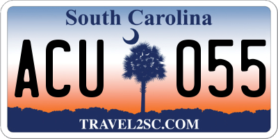 SC license plate ACU055