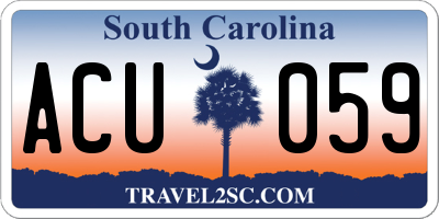 SC license plate ACU059