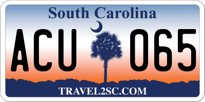 SC license plate ACU065