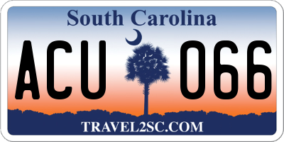 SC license plate ACU066