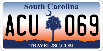 SC license plate ACU069