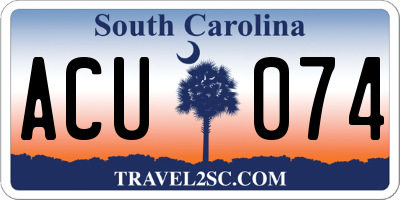 SC license plate ACU074