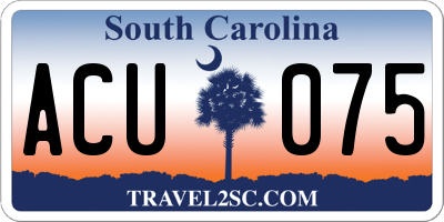 SC license plate ACU075