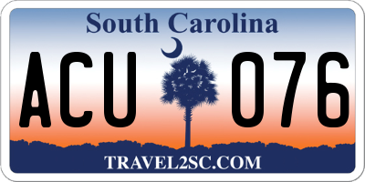 SC license plate ACU076