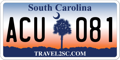 SC license plate ACU081