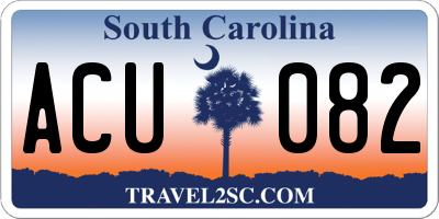 SC license plate ACU082