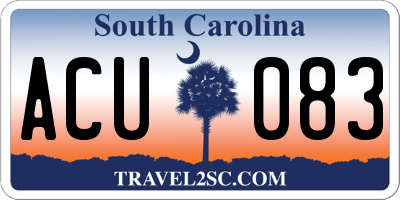 SC license plate ACU083
