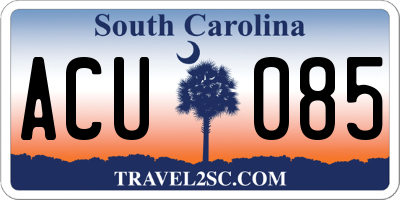 SC license plate ACU085