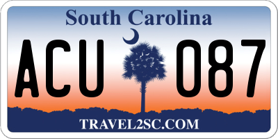 SC license plate ACU087