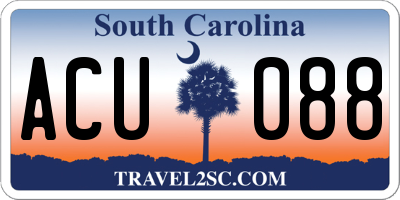 SC license plate ACU088