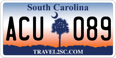 SC license plate ACU089