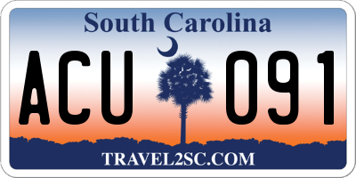 SC license plate ACU091