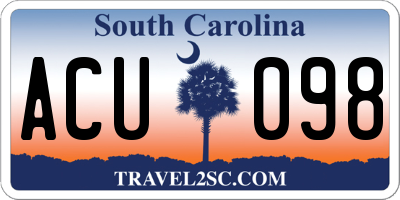 SC license plate ACU098