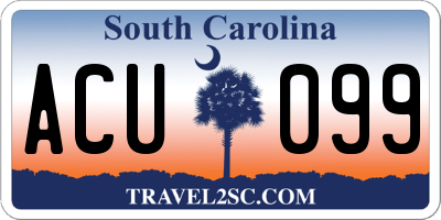 SC license plate ACU099