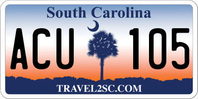 SC license plate ACU105