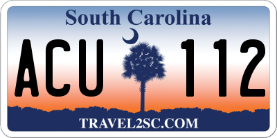SC license plate ACU112