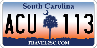 SC license plate ACU113