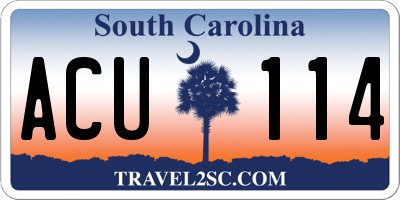 SC license plate ACU114