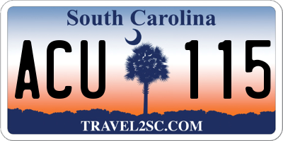 SC license plate ACU115