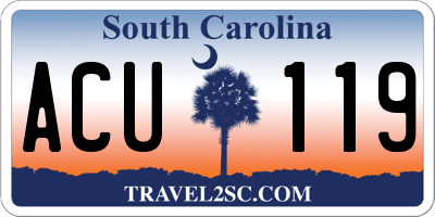 SC license plate ACU119