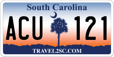 SC license plate ACU121