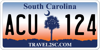 SC license plate ACU124