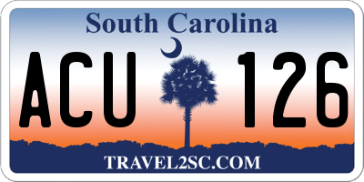 SC license plate ACU126
