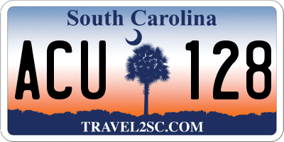 SC license plate ACU128