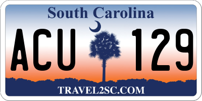 SC license plate ACU129