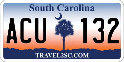 SC license plate ACU132