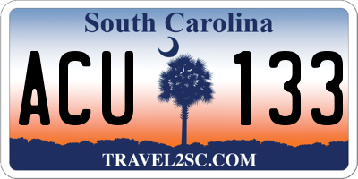 SC license plate ACU133