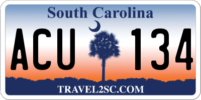 SC license plate ACU134