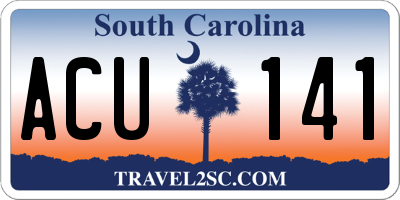SC license plate ACU141
