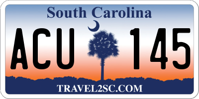 SC license plate ACU145
