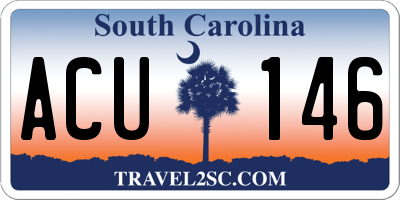 SC license plate ACU146