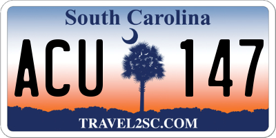 SC license plate ACU147