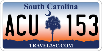 SC license plate ACU153