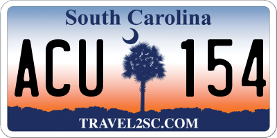 SC license plate ACU154