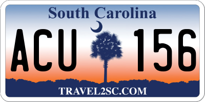 SC license plate ACU156