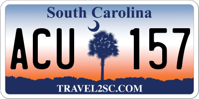 SC license plate ACU157
