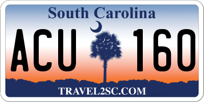 SC license plate ACU160