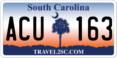 SC license plate ACU163