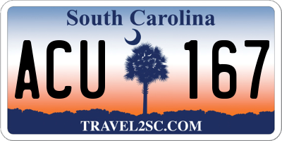 SC license plate ACU167