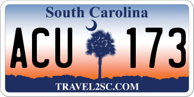 SC license plate ACU173