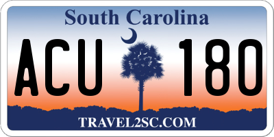 SC license plate ACU180