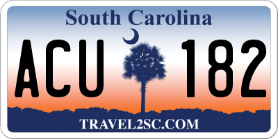 SC license plate ACU182