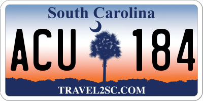 SC license plate ACU184