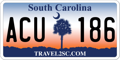 SC license plate ACU186