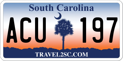 SC license plate ACU197